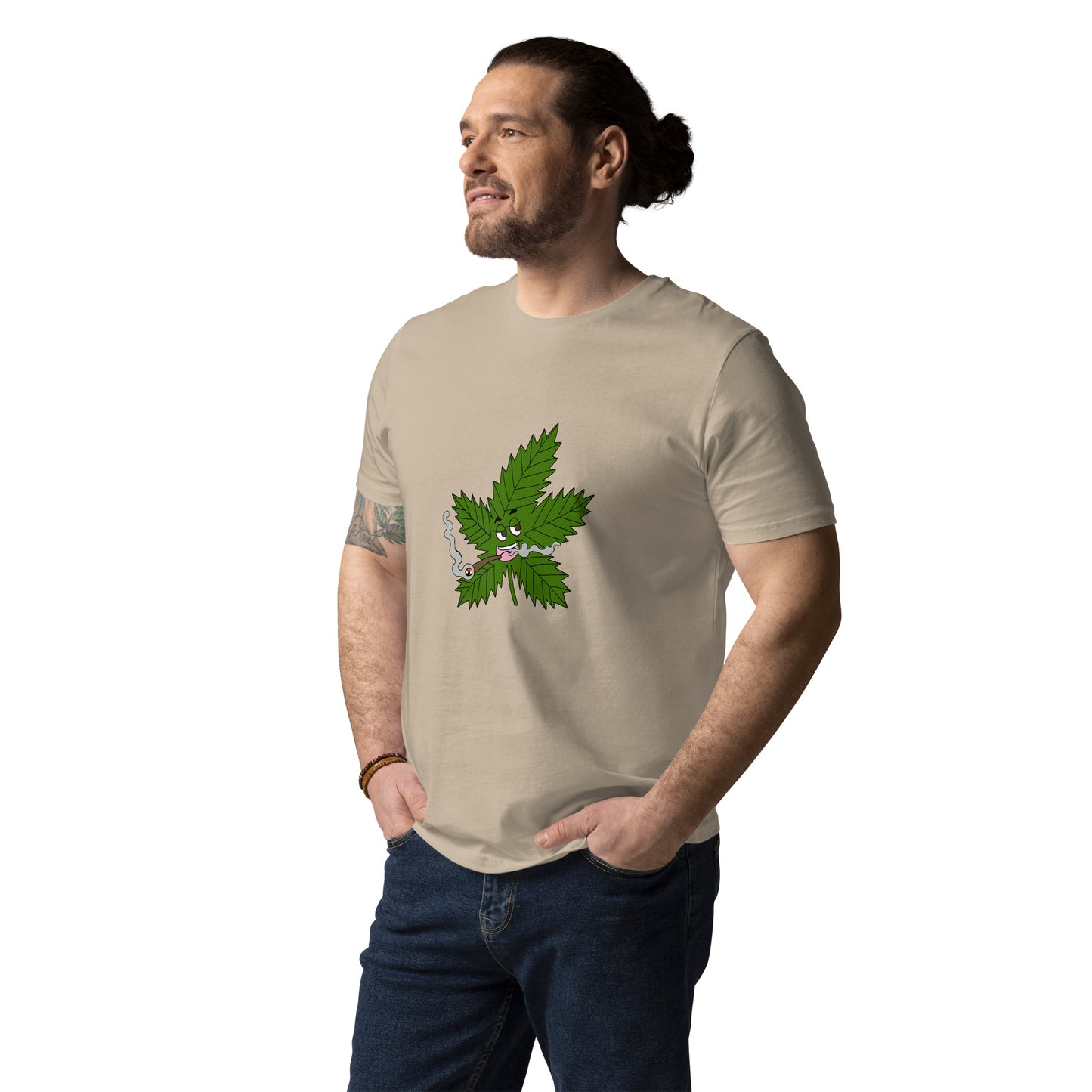 T-shirt unisexe en coton bio "feuille de weed"