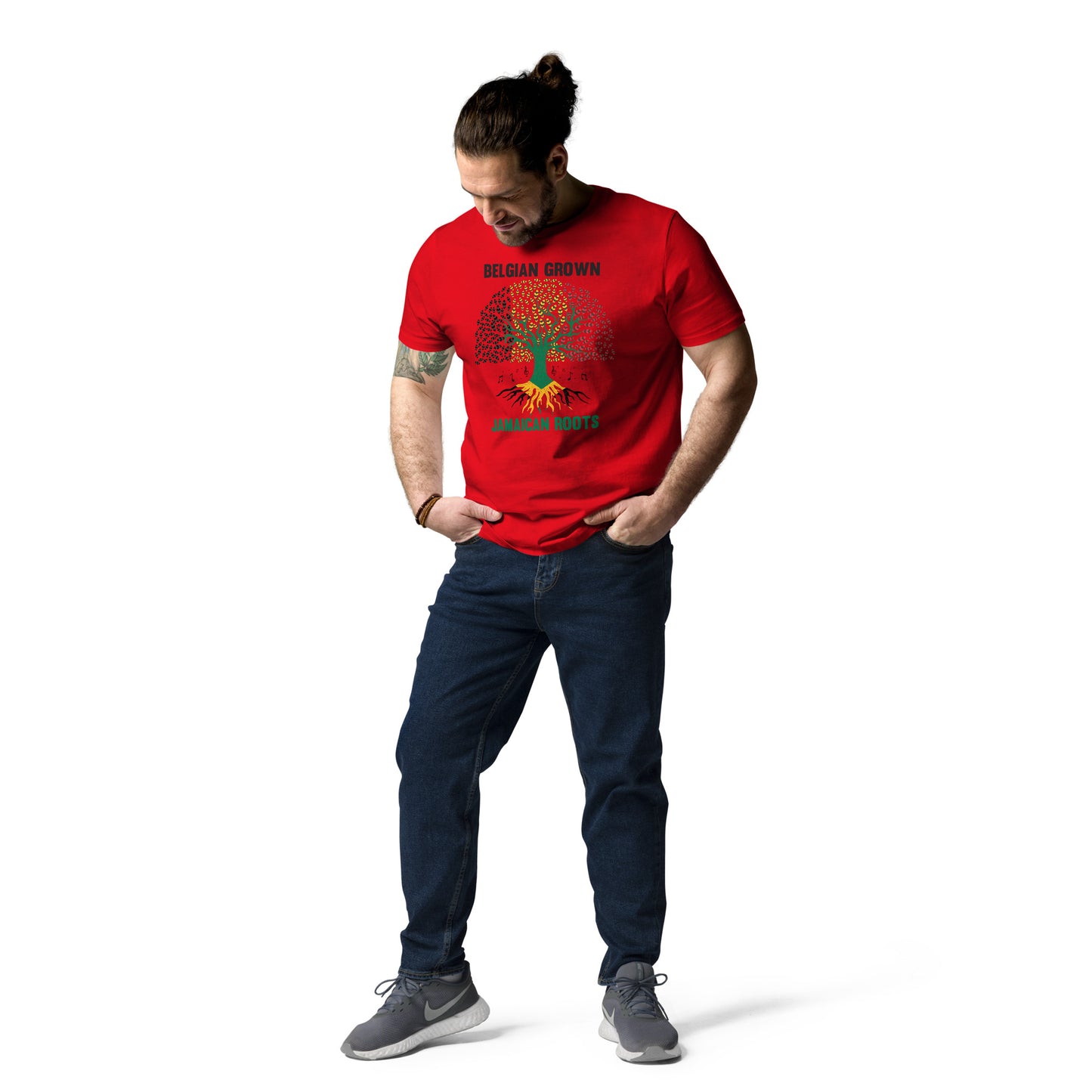 Belgisch gegroeid, Jamaicaanse Roots Unisex t-shirt