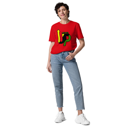 Uniseks T-shirt van biologisch "Level up" katoen