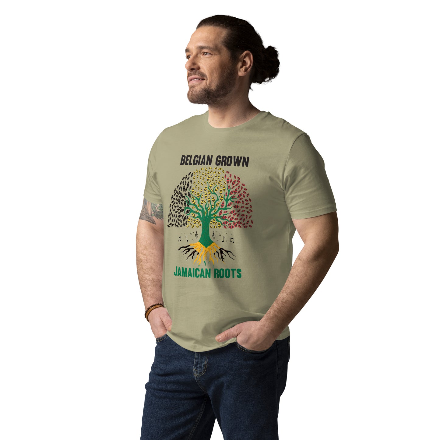 Belgisch gegroeid, Jamaicaanse Roots Unisex t-shirt