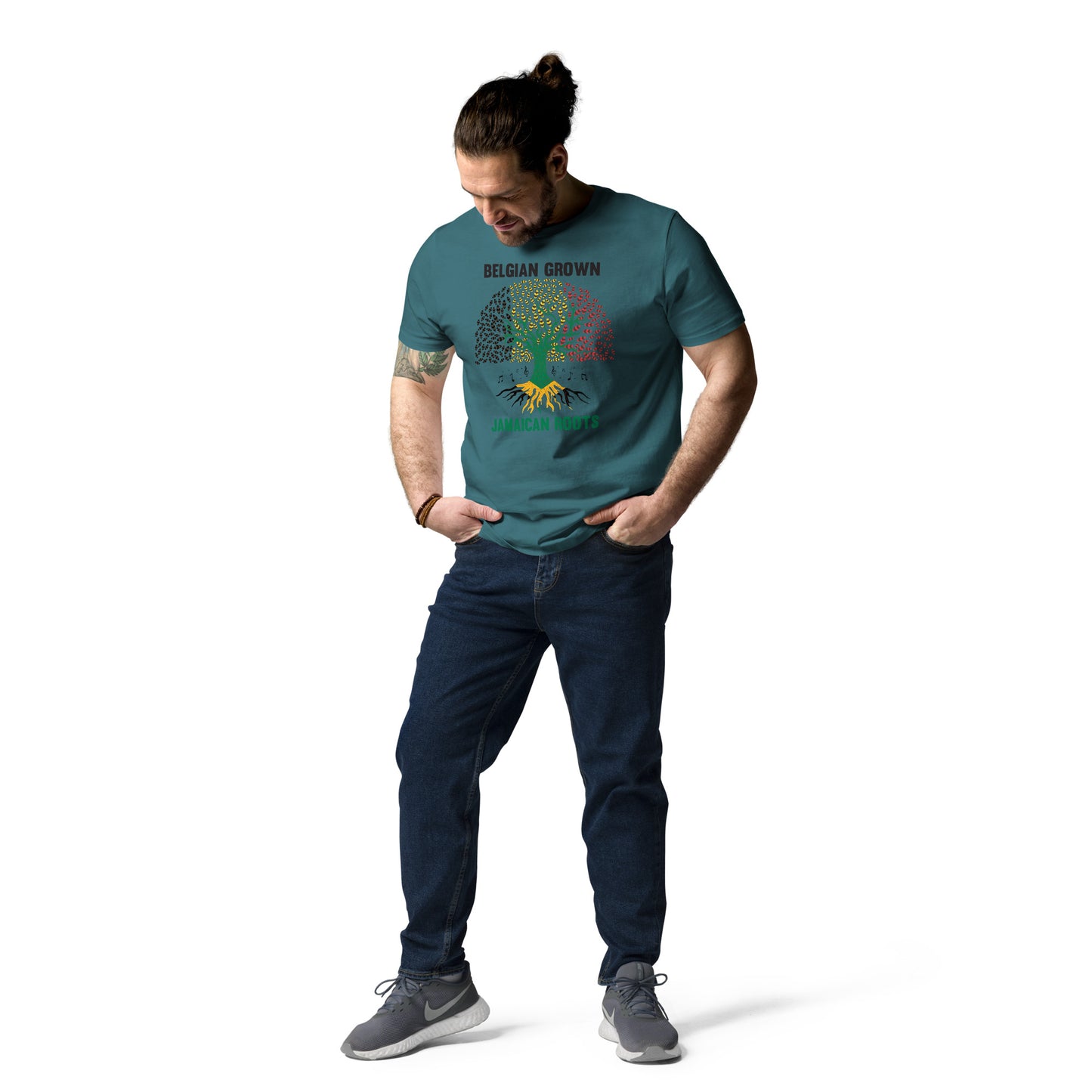 Belgian Grown, Jamaican Roots Unisex t-shirt