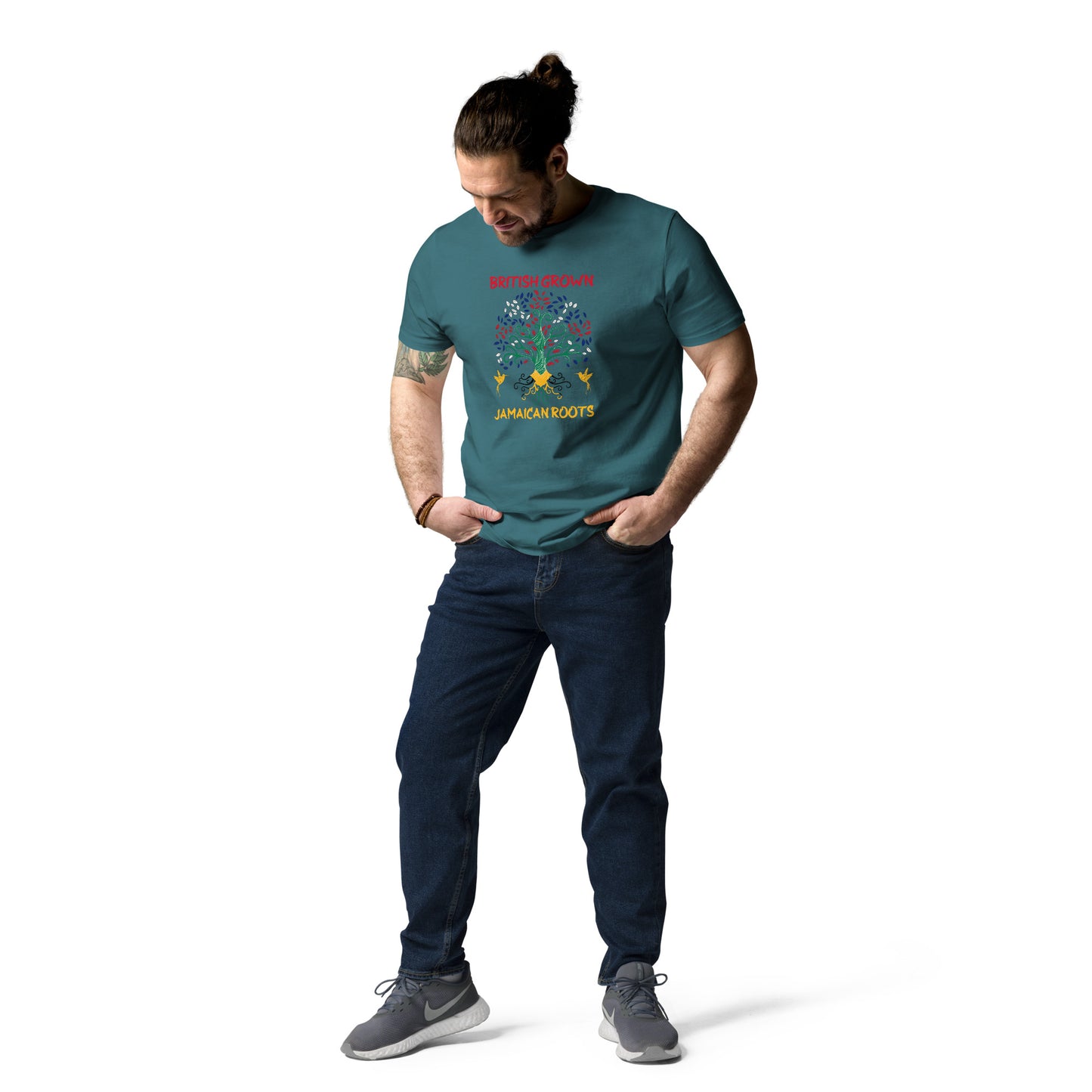 British Grown, Jamaican Roots Unisex T-shirt van biologisch katoen