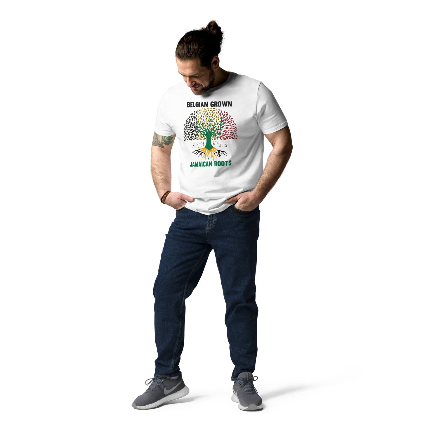 Belgisch gegroeid, Jamaicaanse Roots Unisex t-shirt