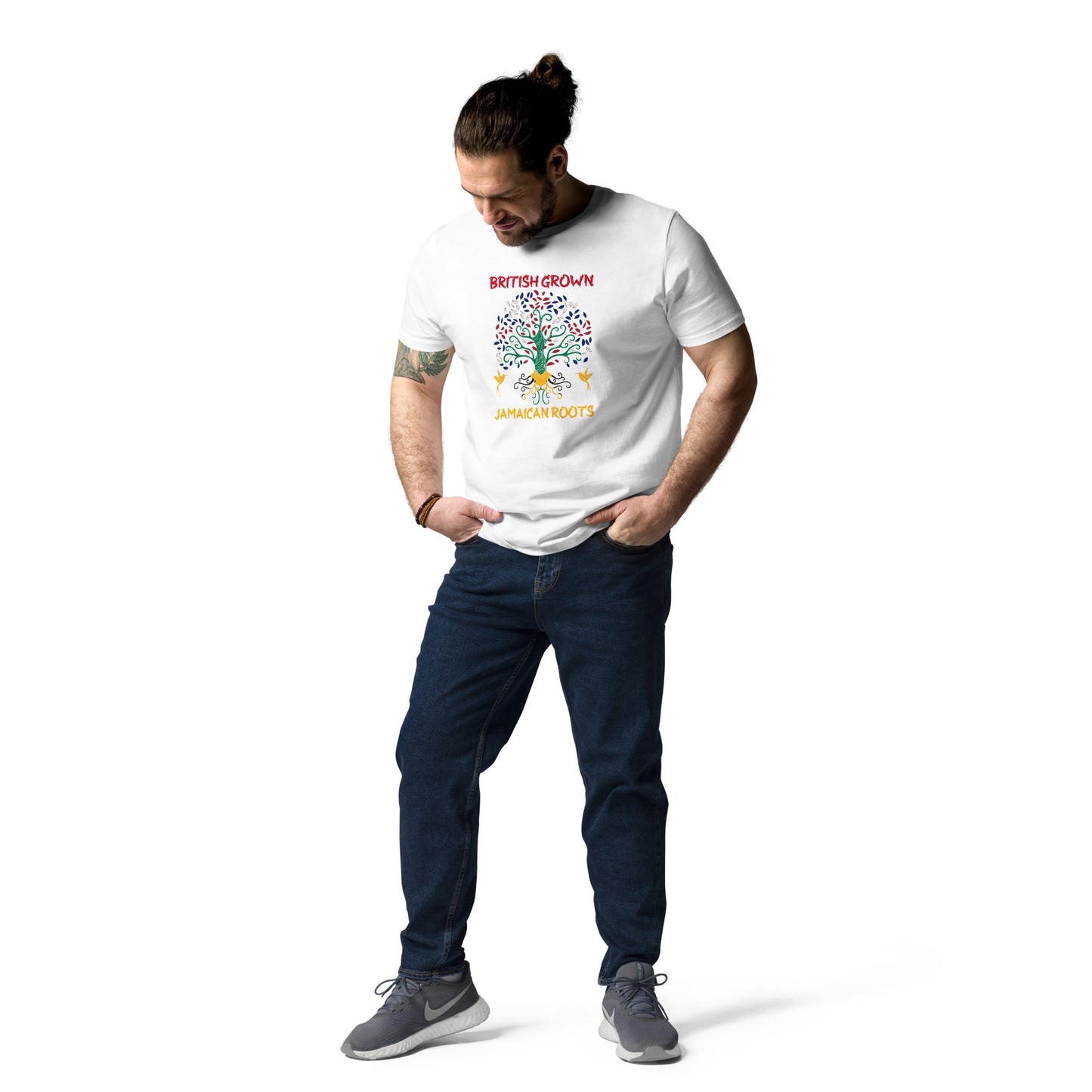 British Grown, Jamaican Roots Unisex T-shirt van biologisch katoen