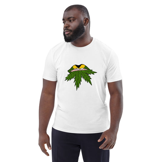 Unisex organic "Weed Lips" cotton t-shirt