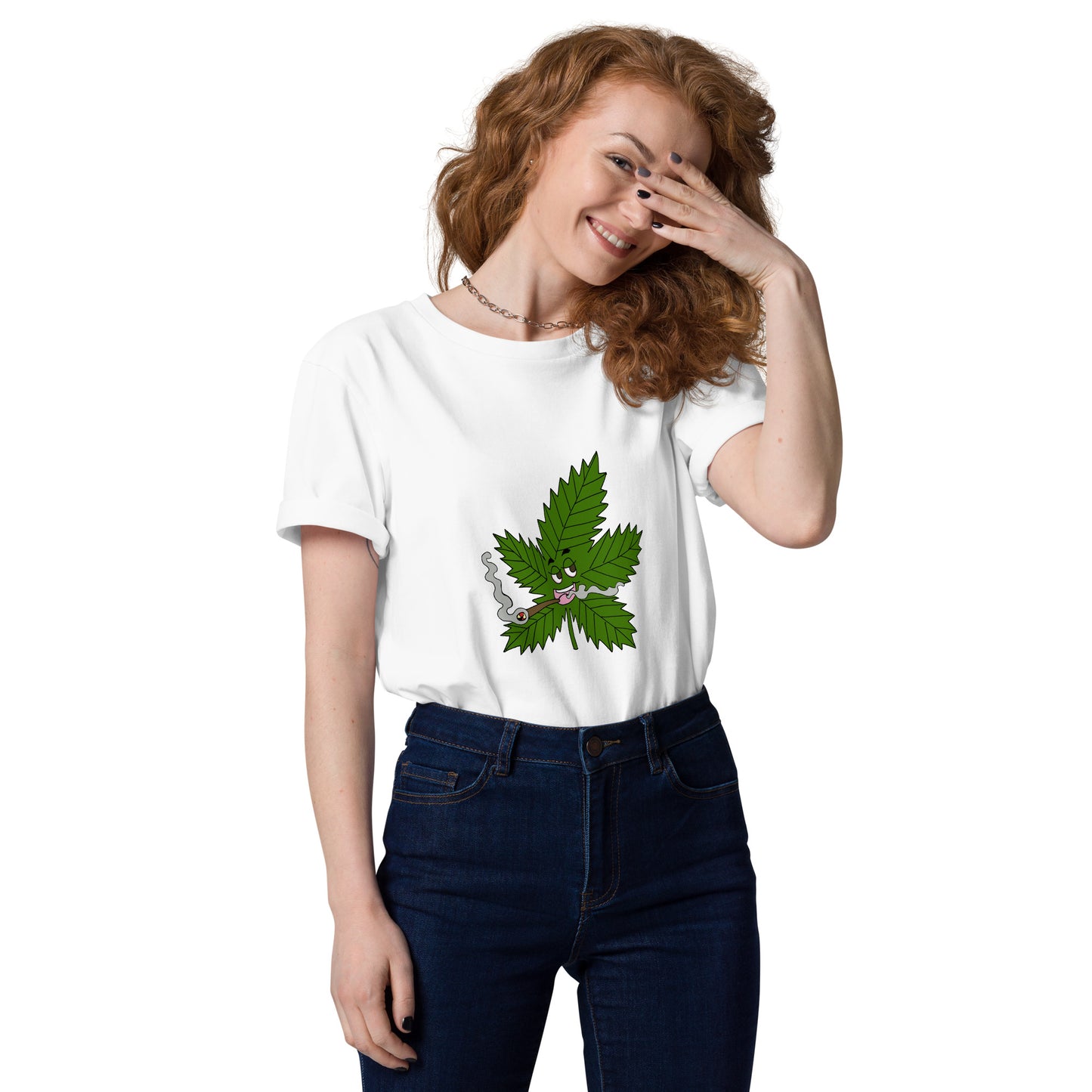 T-shirt unisexe en coton bio "feuille de weed"