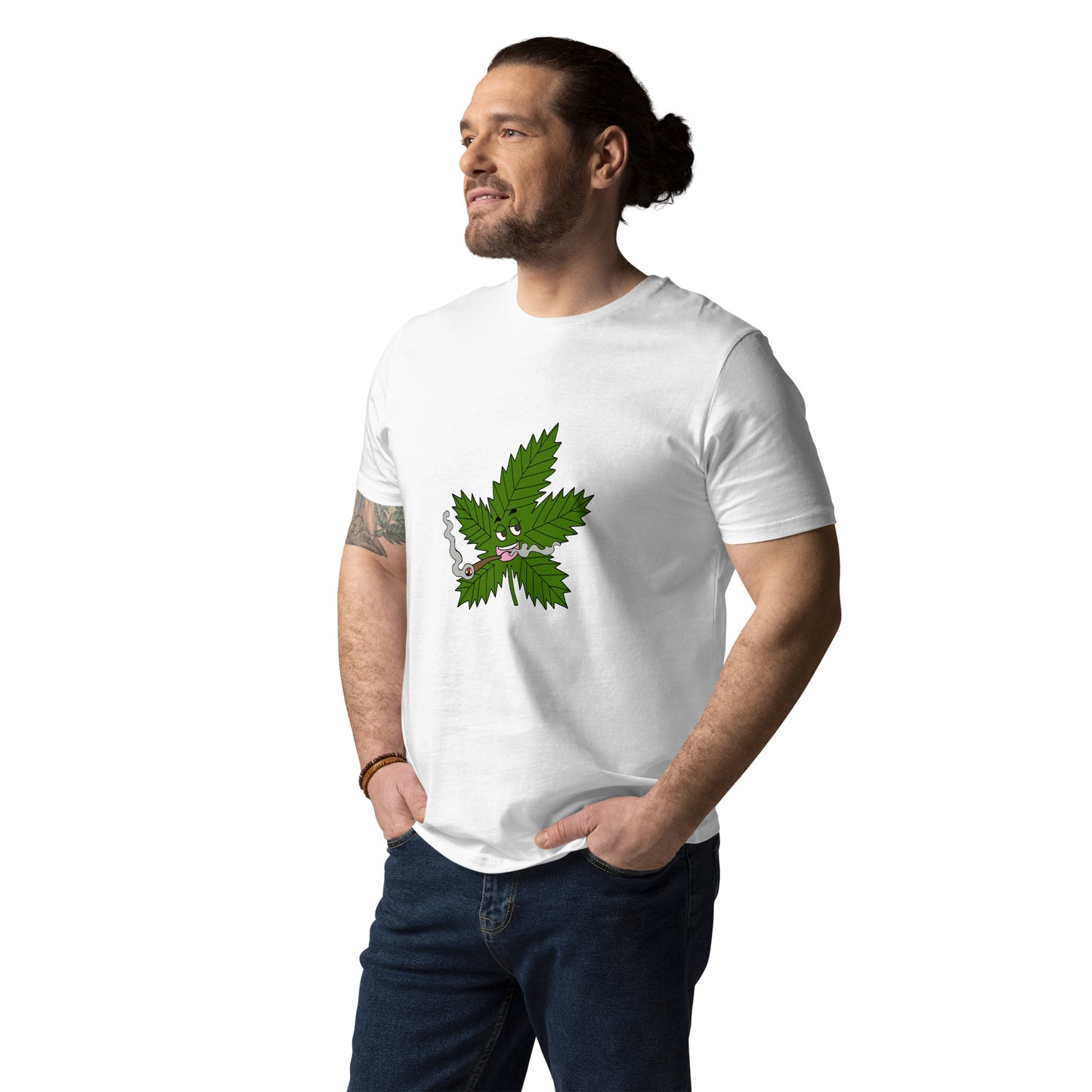 T-shirt unisexe en coton bio "feuille de weed"